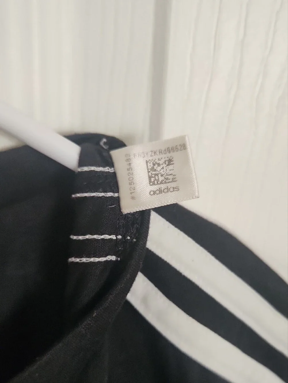 adidas Black Short-Sleeve Tee with White Shoulder Stripes